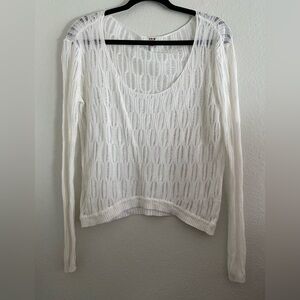 UNIQ White Crochet Top open knit Size S/M